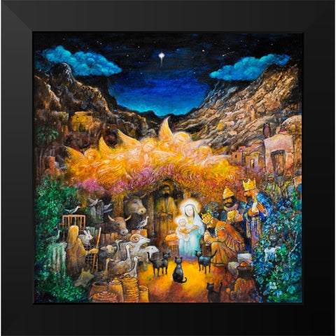 Nativity Black Modern Wood Framed Art Print by Bell, Bill