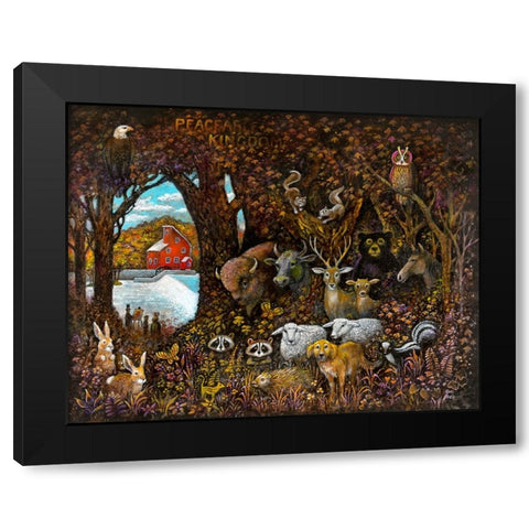 Peaceable Kingdom Black Modern Wood Framed Art Print with Double Matting by Bell, Bill