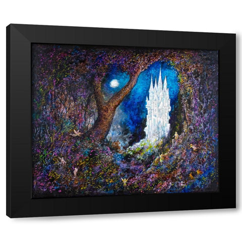 The Fairie Castle Black Modern Wood Framed Art Print by Bell, Bill