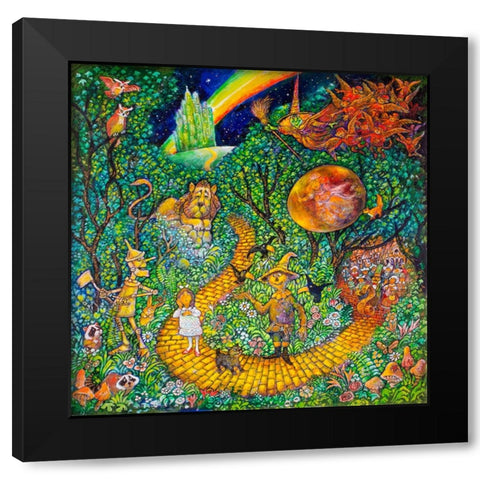 Yellow Brick Road Black Modern Wood Framed Art Print with Double Matting by Bell, Bill