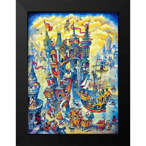Cats Royale Black Modern Wood Framed Art Print by Bell, Bill