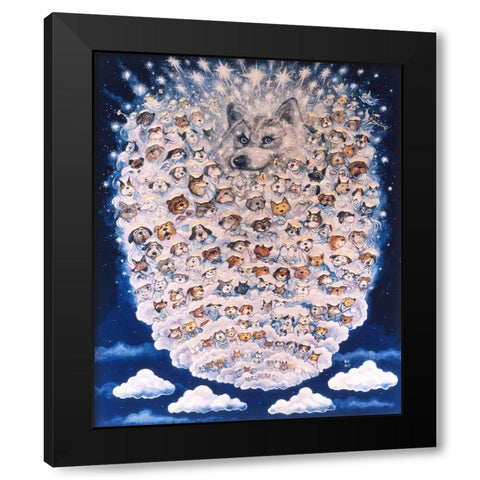 Dog Heaven Black Modern Wood Framed Art Print by Bell, Bill