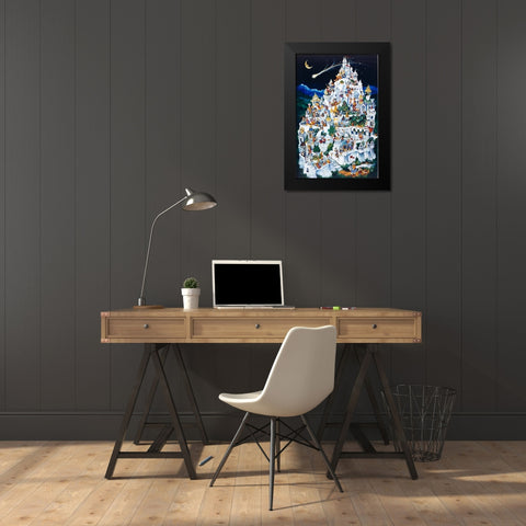 Animal Castle Black Modern Wood Framed Art Print by Bell, Bill