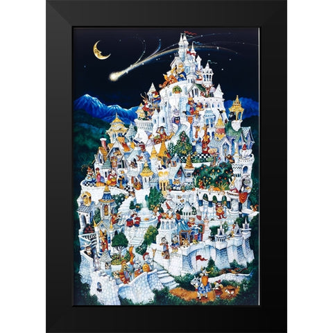 Animal Castle Black Modern Wood Framed Art Print by Bell, Bill