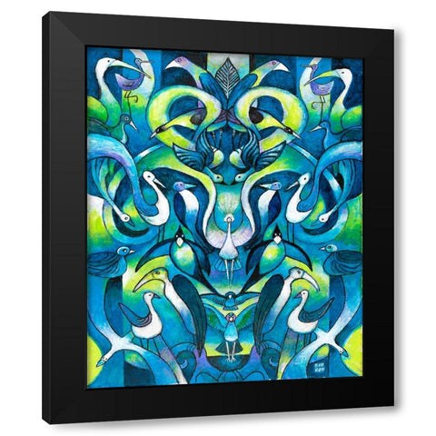 Birds of a Feather Black Modern Wood Framed Art Print with Double Matting by Bell, Bill