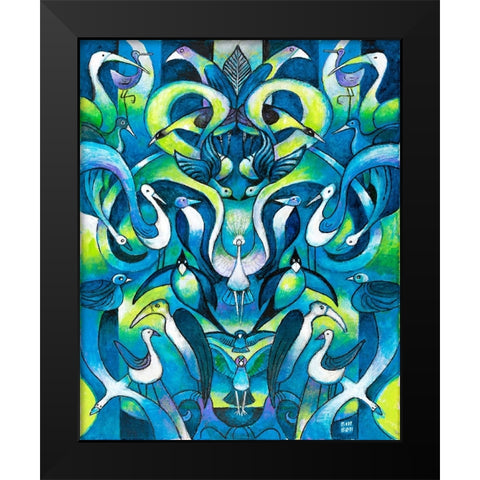 Birds of a Feather Black Modern Wood Framed Art Print by Bell, Bill