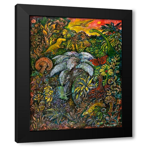 Jurassisity Black Modern Wood Framed Art Print by Bell, Bill