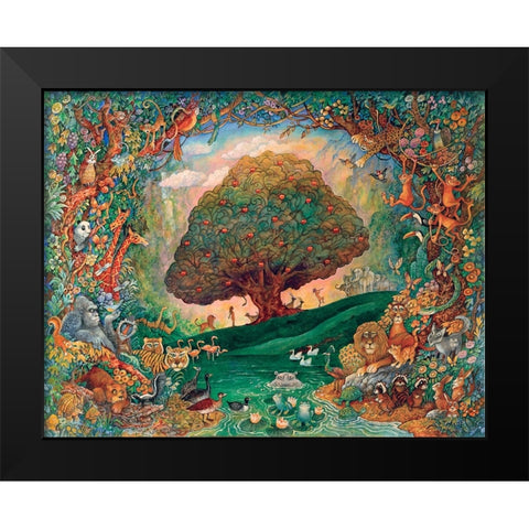 Tree of Knowledge 2 Black Modern Wood Framed Art Print by Bell, Bill