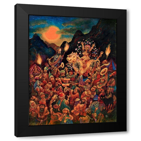 4 Black Modern Wood Framed Art Print with Double Matting by Bell, Bill