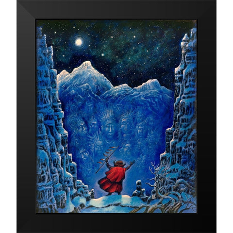 7 Black Modern Wood Framed Art Print by Bell, Bill