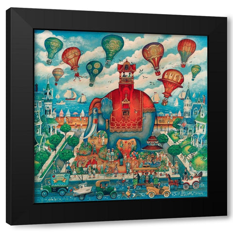 Lucy Black Modern Wood Framed Art Print by Bell, Bill