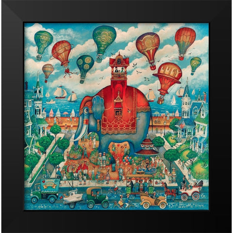 Lucy Black Modern Wood Framed Art Print by Bell, Bill