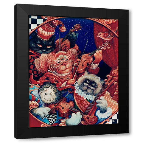 9 Black Modern Wood Framed Art Print by Bell, Bill