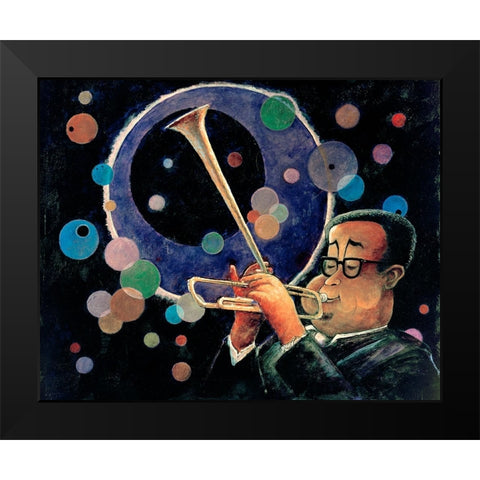 Dizzy Black Modern Wood Framed Art Print by Bell, Bill