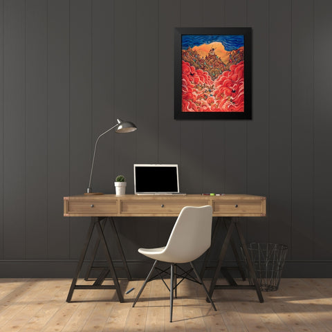 13 Black Modern Wood Framed Art Print by Bell, Bill