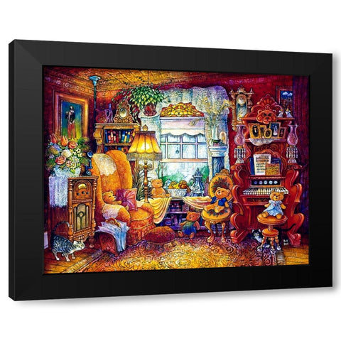 Teddy Bears Black Modern Wood Framed Art Print with Double Matting by Bell, Bill