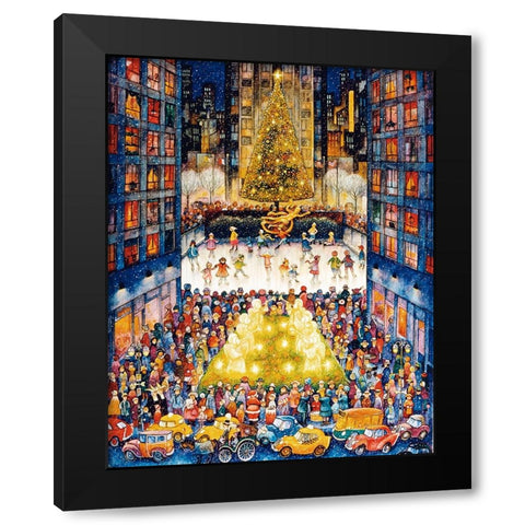 Rockefeller Center 1 Black Modern Wood Framed Art Print with Double Matting by Bell, Bill