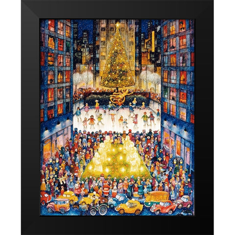 Rockefeller Center 1 Black Modern Wood Framed Art Print by Bell, Bill