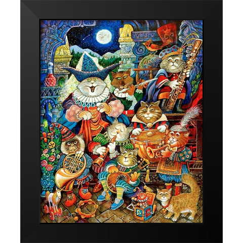 Moon Light Serenade Black Modern Wood Framed Art Print by Bell, Bill