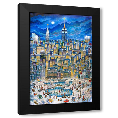 Manhattan Black Modern Wood Framed Art Print with Double Matting by Bell, Bill