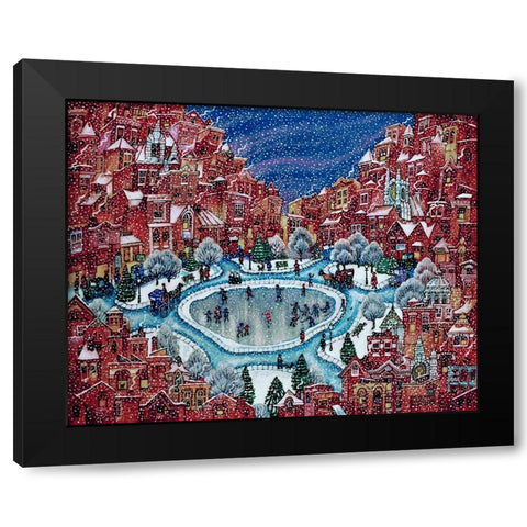 Snow CIty B Black Modern Wood Framed Art Print with Double Matting by Bell, Bill
