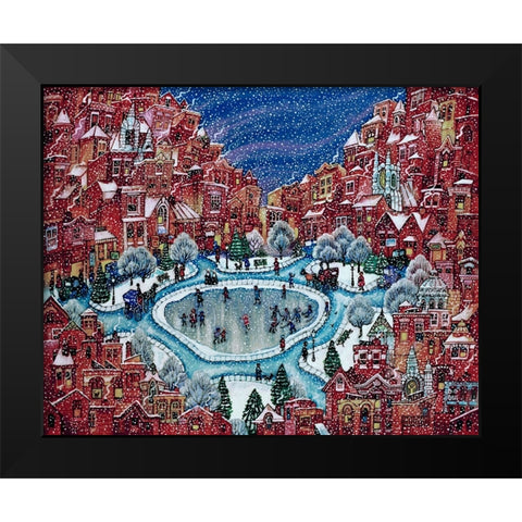 Snow CIty B Black Modern Wood Framed Art Print by Bell, Bill