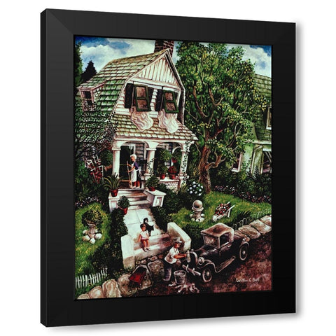Spring Cleaning Black Modern Wood Framed Art Print by Bell, Bill