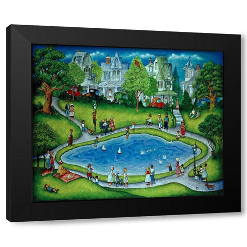 The Park Black Modern Wood Framed Art Print by Bell, Bill