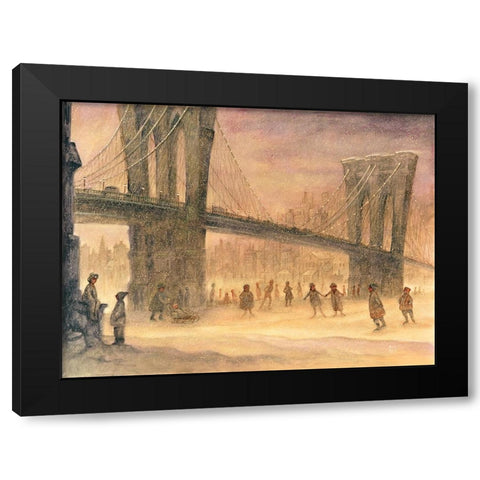 Under Bridge Black Modern Wood Framed Art Print by Bell, Bill