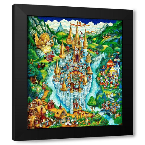 Cats Of Camelot Black Modern Wood Framed Art Print by Bell, Bill