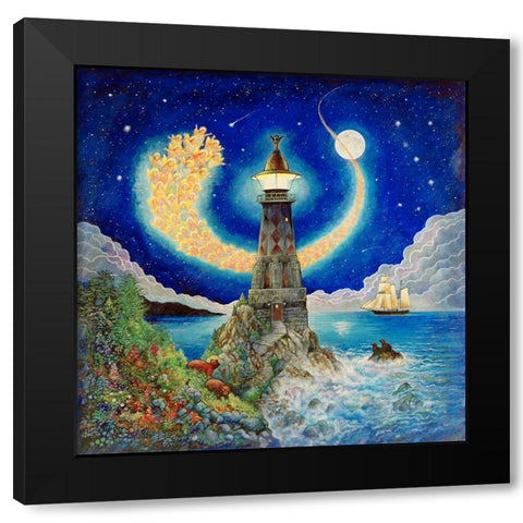 Angels Light Black Modern Wood Framed Art Print by Bell, Bill