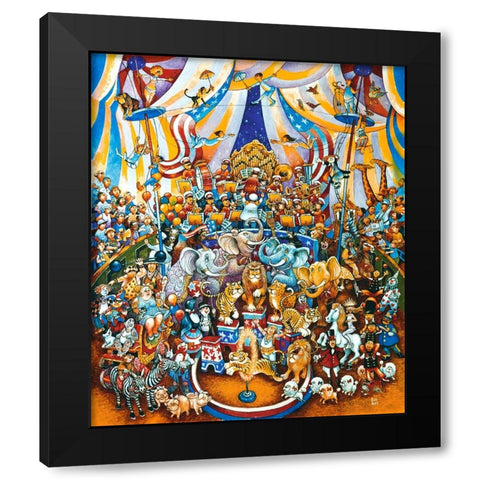 Circus  Black Modern Wood Framed Art Print by Bell, Bill