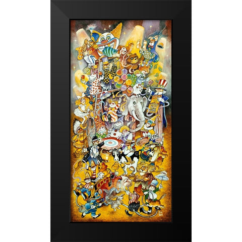 Circus 2 Black Modern Wood Framed Art Print by Bell, Bill