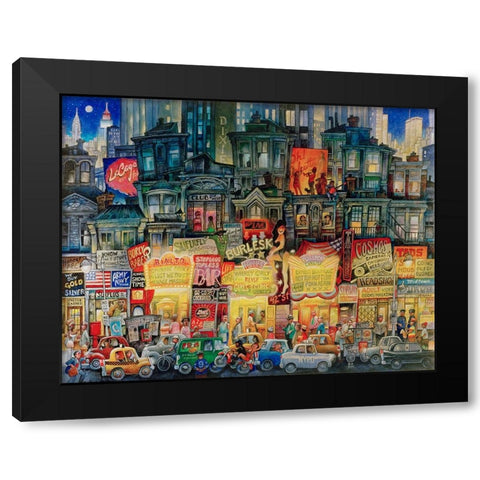 42 Street Black Modern Wood Framed Art Print by Bell, Bill