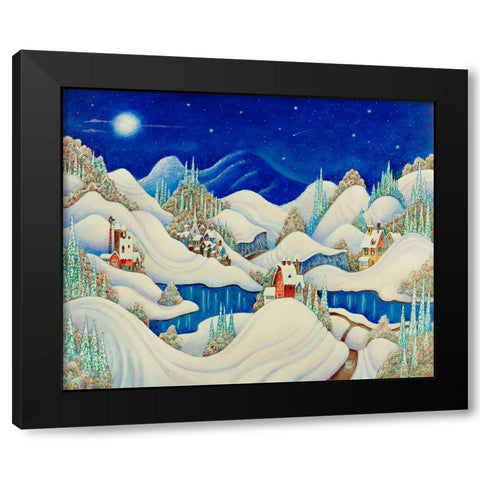 Marshmellow Snow Black Modern Wood Framed Art Print by Bell, Bill
