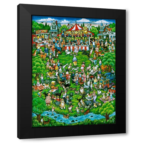 Dog Show Black Modern Wood Framed Art Print by Bell, Bill