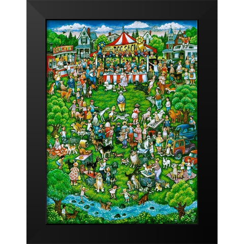 Dog Show Black Modern Wood Framed Art Print by Bell, Bill