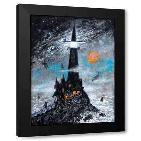 Witches Light Black Modern Wood Framed Art Print by Bell, Bill