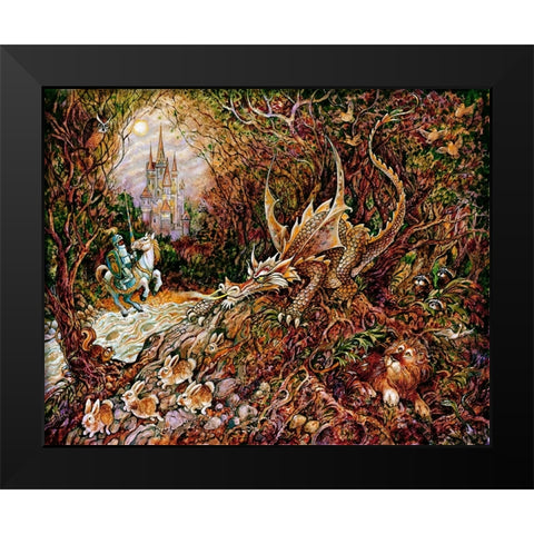 The Dragon Black Modern Wood Framed Art Print by Bell, Bill