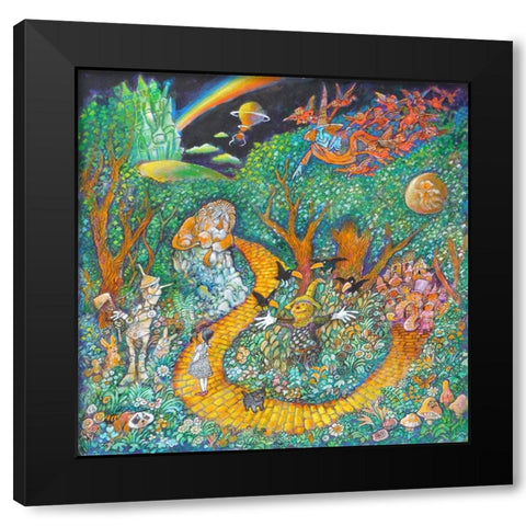 Follow the Yellow Brick Road Black Modern Wood Framed Art Print with Double Matting by Bell, Bill