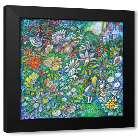 In the Wonderland Garden Black Modern Wood Framed Art Print with Double Matting by Bell, Bill