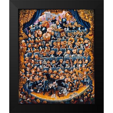 Symphonia Black Modern Wood Framed Art Print by Bell, Bill