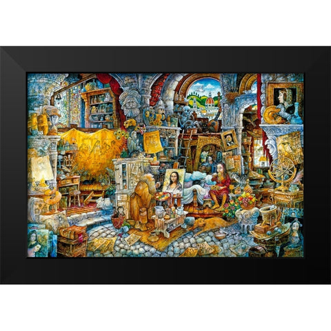Mona 2 Spaghetti Black Modern Wood Framed Art Print by Bell, Bill