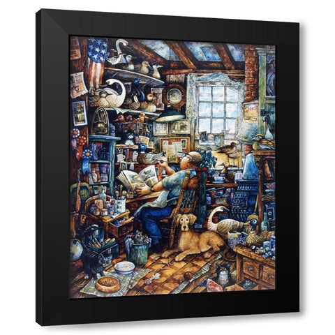 Birdman  Black Modern Wood Framed Art Print with Double Matting by Bell, Bill