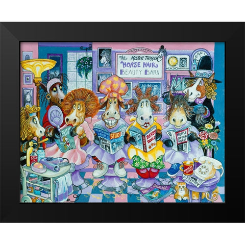 The Horse Hair Barn Black Modern Wood Framed Art Print by Bell, Bill