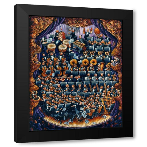 Concerto Black Modern Wood Framed Art Print with Double Matting by Bell, Bill