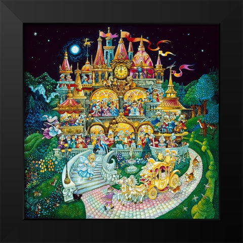 Cinderella Black Modern Wood Framed Art Print by Bell, Bill