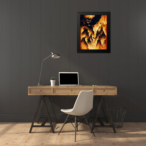 Hell Cats Black Modern Wood Framed Art Print by Bell, Bill