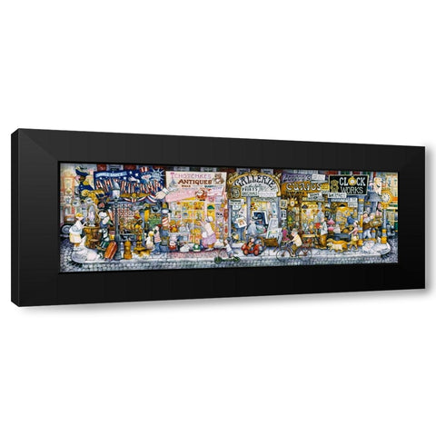 Antique Row Black Modern Wood Framed Art Print with Double Matting by Bell, Bill