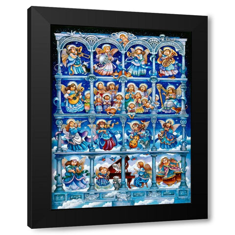 Angels We Have Heard On High Black Modern Wood Framed Art Print by Bell, Bill